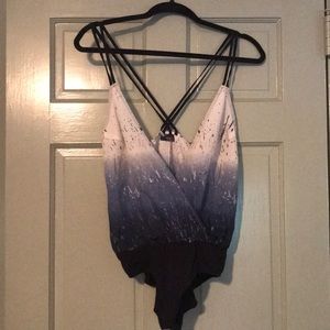 Plunge neck bodysuit from Urban Outfitters.